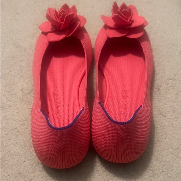 Rothy's Coral Flats with Floral Accent - Picture 4 of 4